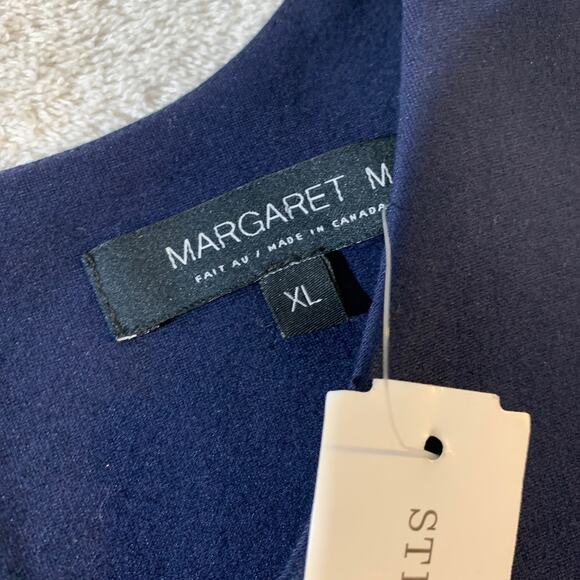 NWT Margaret M dress size XL navy ruffled bottom Merryn knit - Picture 6 of 7